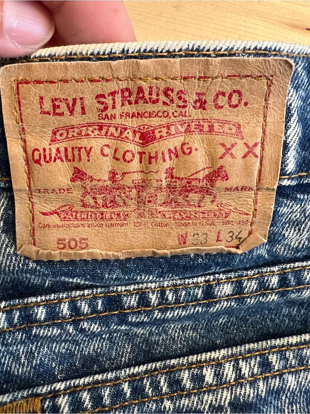 1989 Made in USA vintage Levi's Men's Acid Wash Blue Jeans